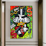 Scrooge McDuck Money Maker Millionaire Canvas Wall Art-ChandeliersDecor