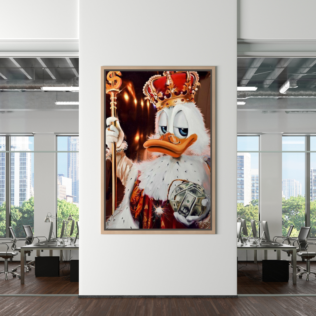 Scrooge McDuck Money Maker Millionaire Canvas Wall Art-ChandeliersDecor