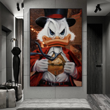 Scrooge McDuck Money Maker Millionaire Canvas Wall Art-ChandeliersDecor