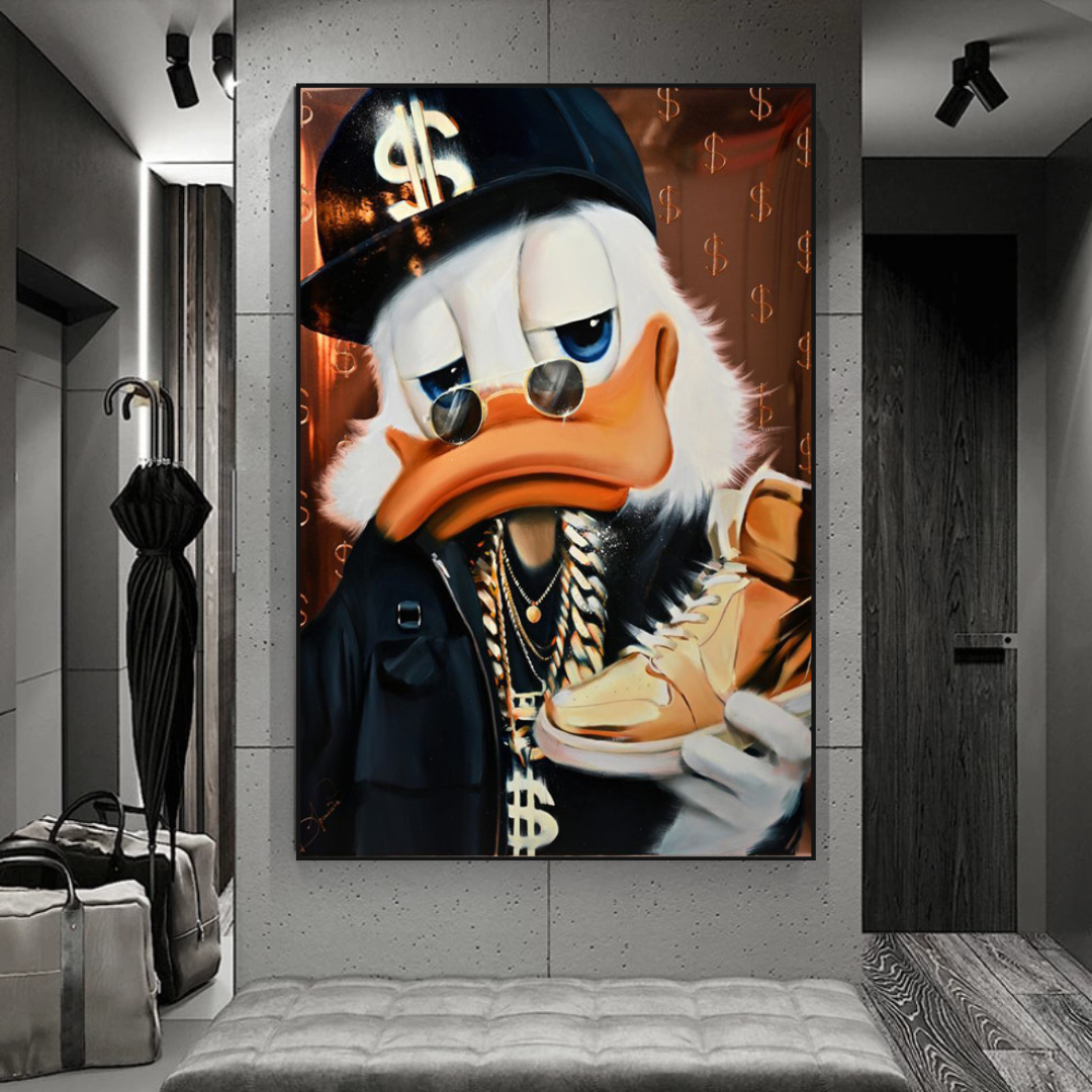 Scrooge McDuck Money Maker Millionaire Canvas Wall Art-ChandeliersDecor