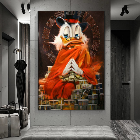 Scrooge McDuck Money Maker Millionaire Canvas Wall Art-ChandeliersDecor