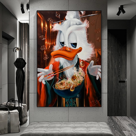 Scrooge McDuck Money Maker Millionaire Canvas Wall Art-ChandeliersDecor