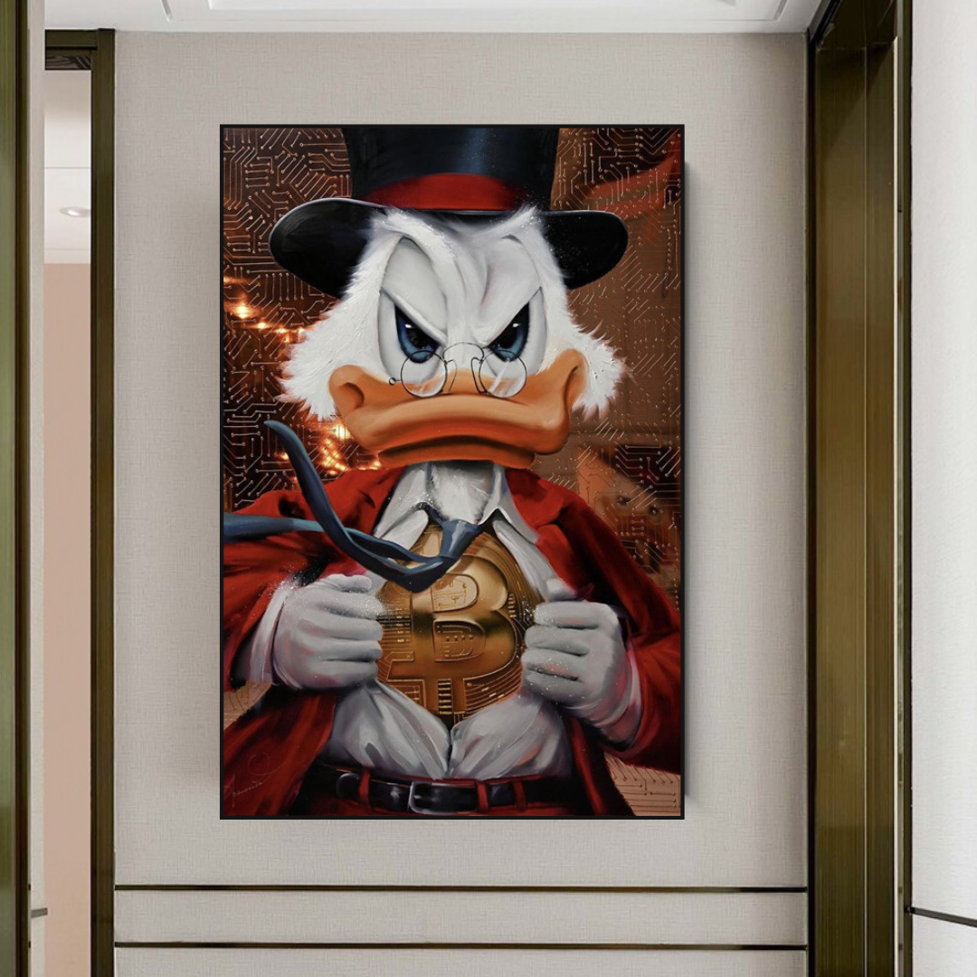 Scrooge McDuck Money Maker Millionaire Canvas Wall Art-ChandeliersDecor