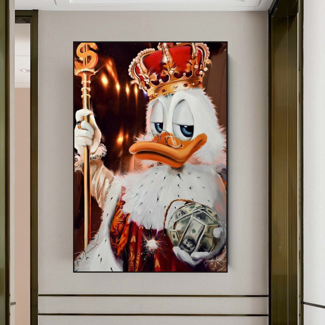 Scrooge McDuck Money Maker Millionaire Canvas Wall Art-ChandeliersDecor