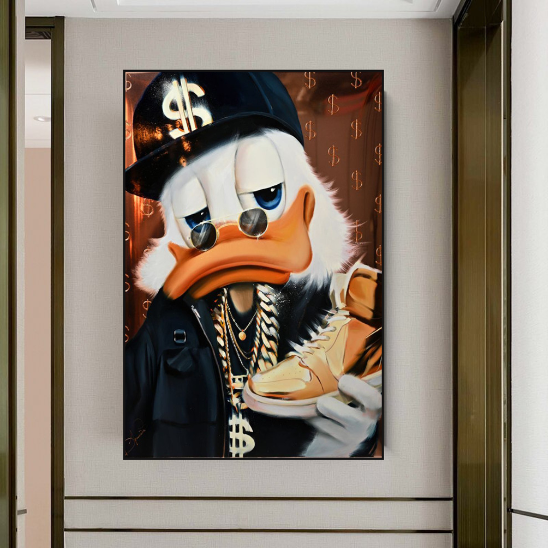 Scrooge McDuck Money Maker Millionaire Canvas Wall Art-ChandeliersDecor