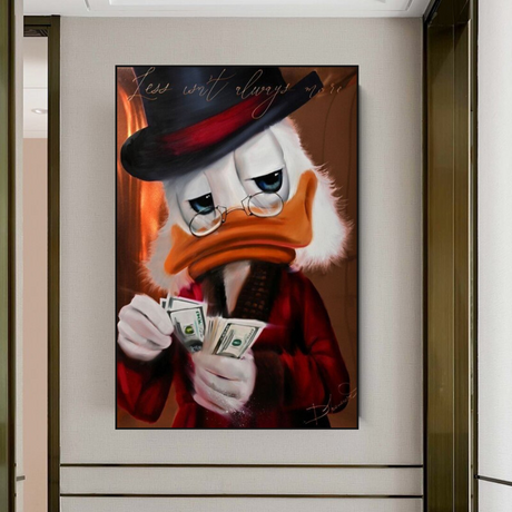 Scrooge McDuck Money Maker Millionaire Canvas Wall Art-ChandeliersDecor