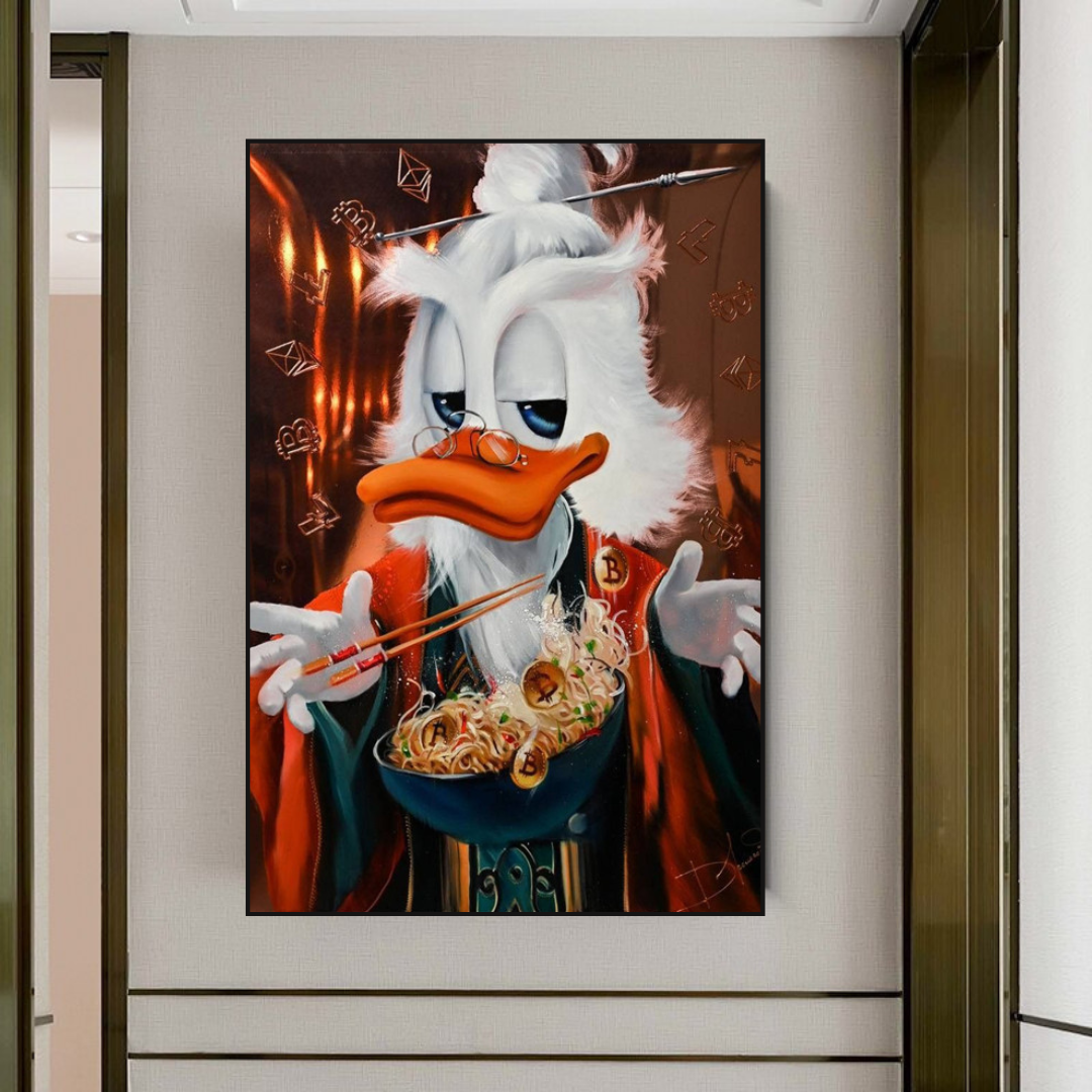 Scrooge McDuck Money Maker Millionaire Canvas Wall Art-ChandeliersDecor