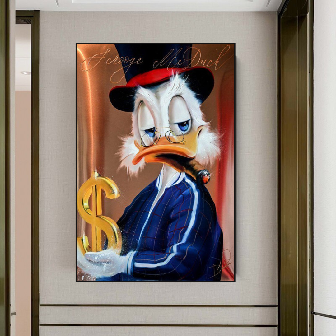 Scrooge McDuck Money Maker Millionaire Canvas Wall Art-ChandeliersDecor