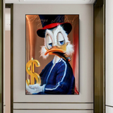 Scrooge McDuck Money Maker Millionaire Canvas Wall Art-ChandeliersDecor