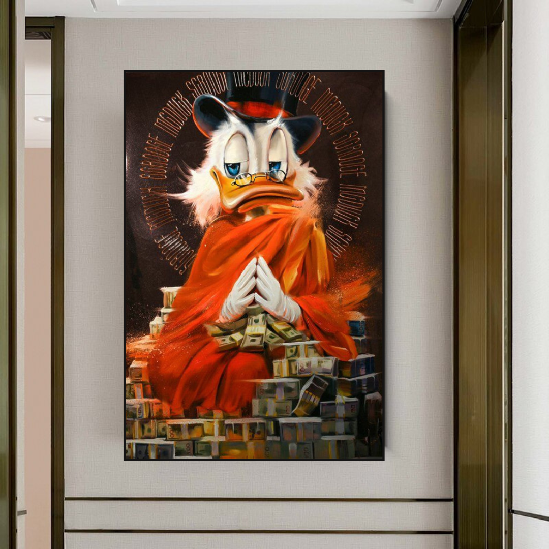 Scrooge McDuck Money Maker Millionaire Canvas Wall Art-ChandeliersDecor