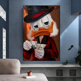 Scrooge McDuck Money Maker Millionaire Canvas Wall Art-ChandeliersDecor