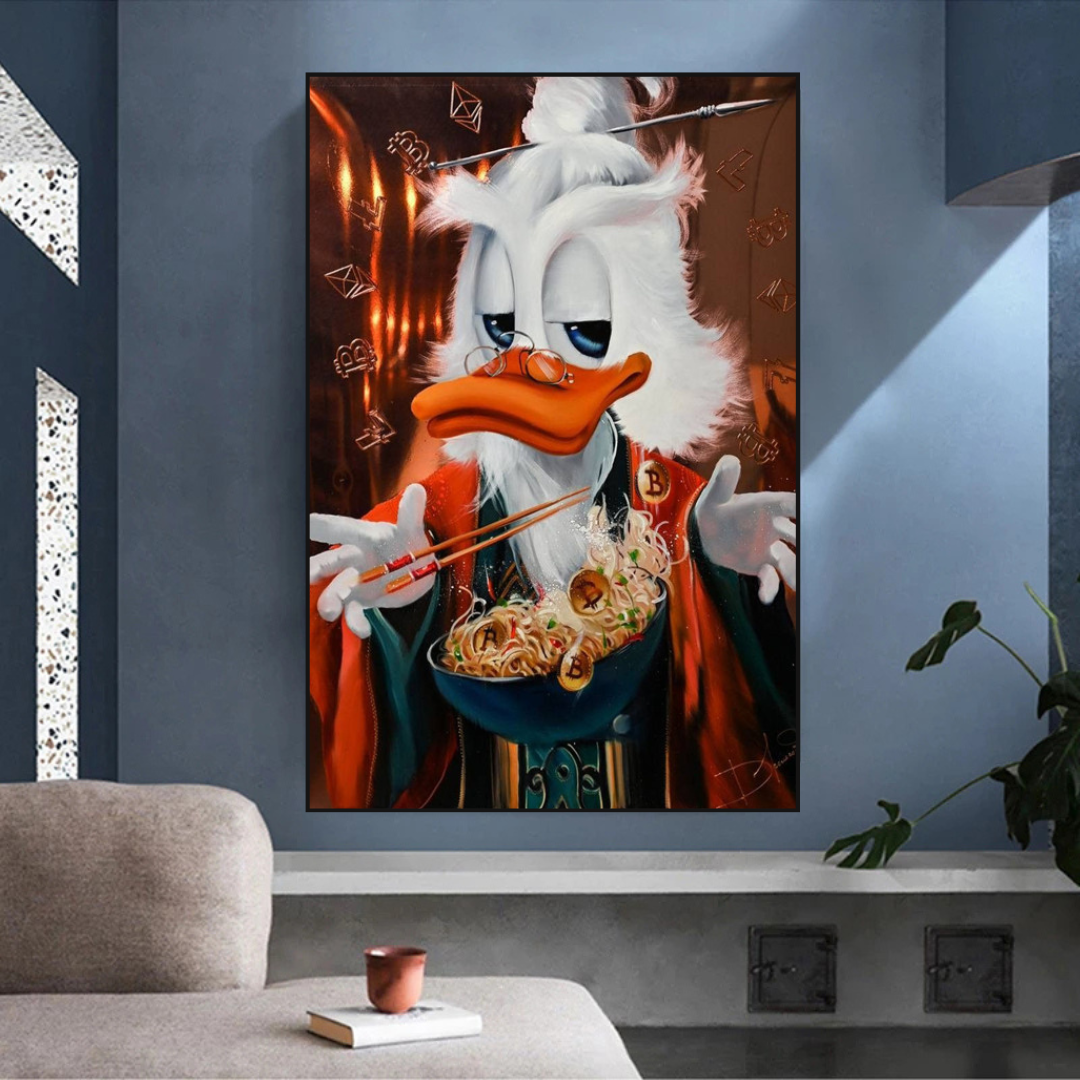 Scrooge McDuck Money Maker Millionaire Canvas Wall Art-ChandeliersDecor