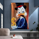 Scrooge McDuck Money Maker Millionaire Canvas Wall Art-ChandeliersDecor