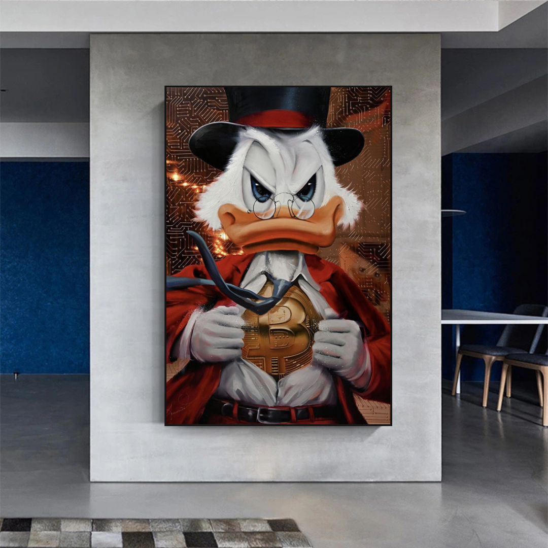 Scrooge McDuck Money Maker Millionaire Canvas Wall Art-ChandeliersDecor