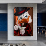 Scrooge McDuck Money Maker Millionaire Canvas Wall Art-ChandeliersDecor