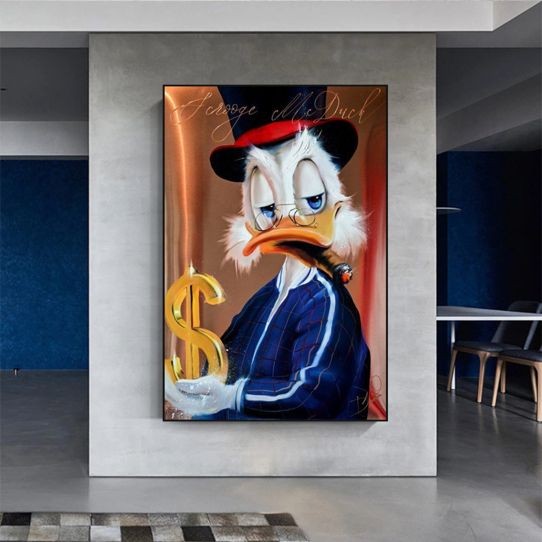 Scrooge McDuck Money Maker Millionaire Canvas Wall Art-ChandeliersDecor