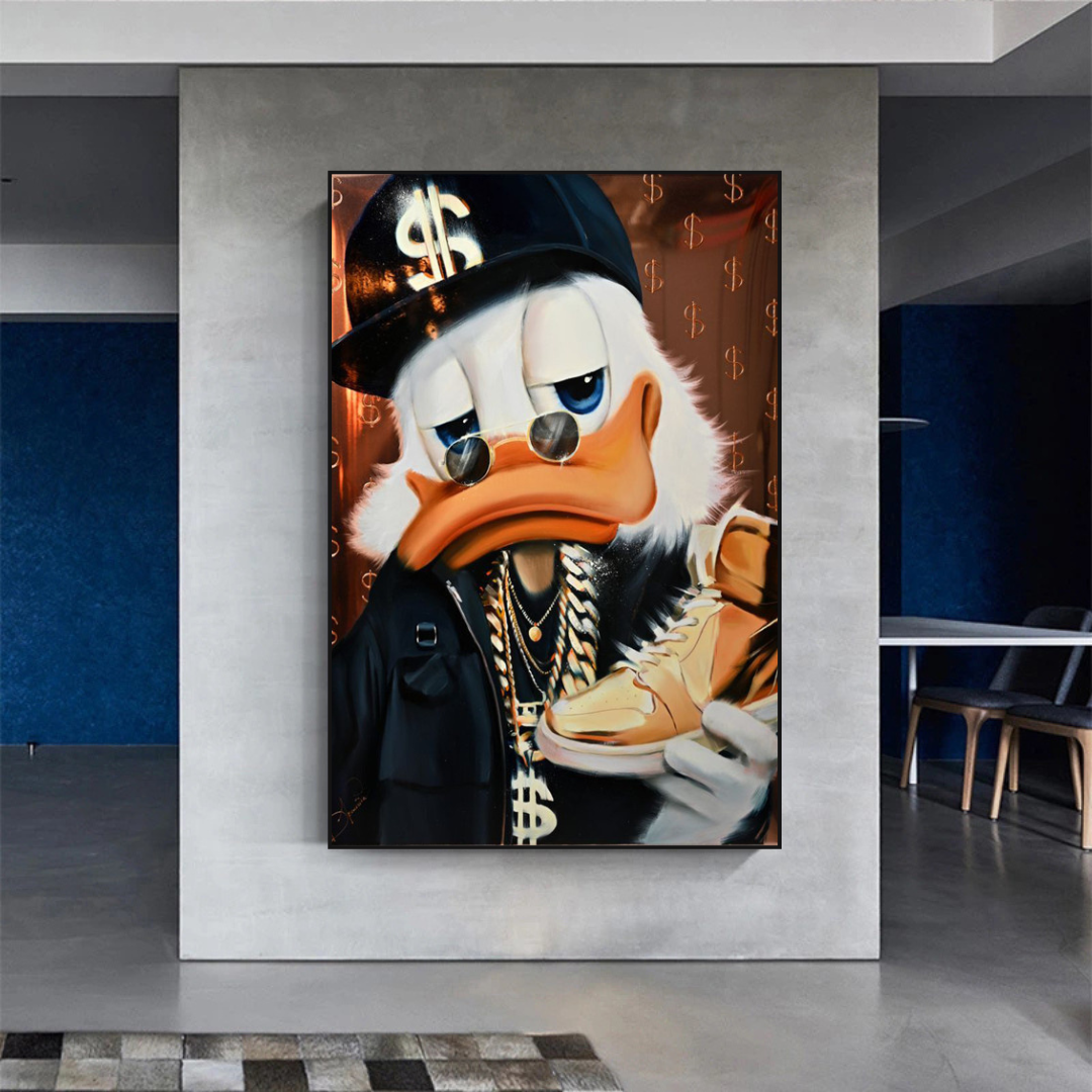 Scrooge McDuck Money Maker Millionaire Canvas Wall Art-ChandeliersDecor