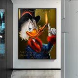 Scrooge McDuck Money Maker Millionaire Canvas Wall Art-ChandeliersDecor