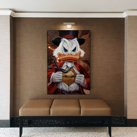 Scrooge McDuck Money Maker Millionaire Canvas Wall Art-ChandeliersDecor