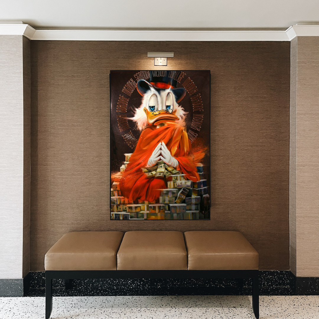 Scrooge McDuck Money Maker Millionaire Canvas Wall Art-ChandeliersDecor