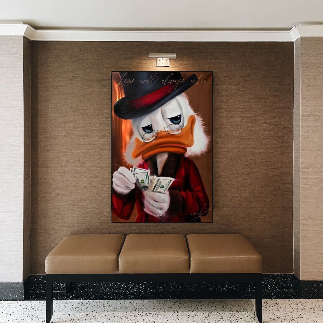 Scrooge McDuck Money Maker Millionaire Canvas Wall Art-ChandeliersDecor