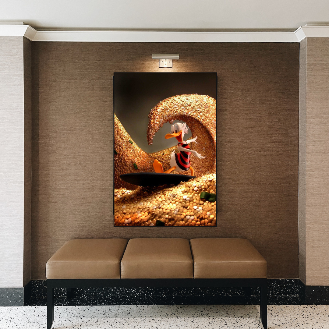 Scrooge McDuck Money Maker Millionaire Canvas Wall Art-ChandeliersDecor