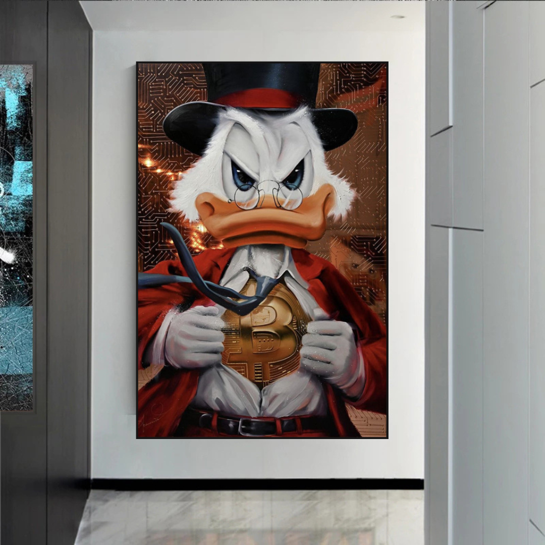 Scrooge McDuck Money Maker Millionaire Canvas Wall Art-ChandeliersDecor