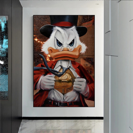 Scrooge McDuck Money Maker Millionaire Canvas Wall Art-ChandeliersDecor