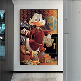 Scrooge McDuck Money Maker Millionaire Canvas Wall Art-ChandeliersDecor