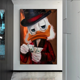 Scrooge McDuck Money Maker Millionaire Canvas Wall Art-ChandeliersDecor