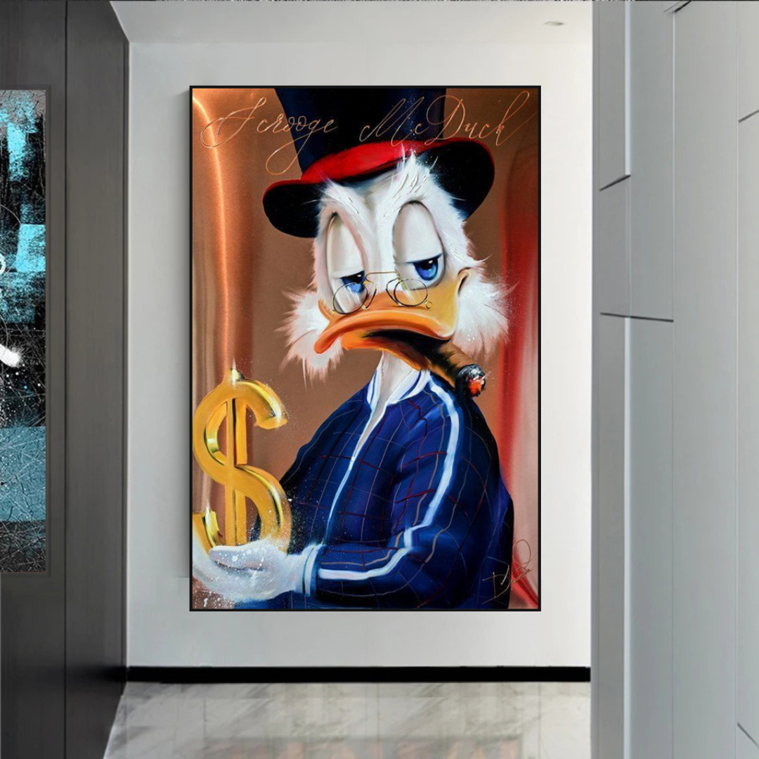 Scrooge McDuck Money Maker Millionaire Canvas Wall Art-ChandeliersDecor