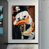 Scrooge McDuck Money Maker Millionaire Canvas Wall Art-ChandeliersDecor