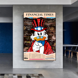 Scrooge McDuck Newspaper Canvas Wall Art-ChandeliersDecor