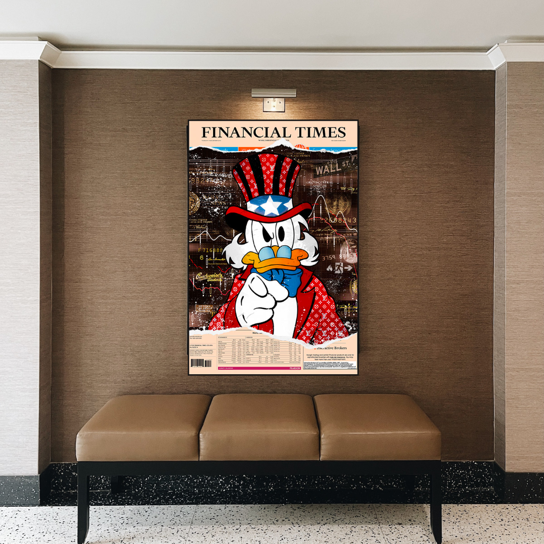 Scrooge McDuck Newspaper Canvas Wall Art-ChandeliersDecor