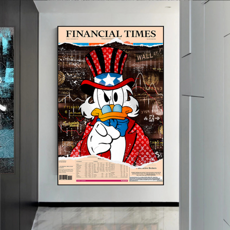 Scrooge McDuck Newspaper Canvas Wall Art-ChandeliersDecor