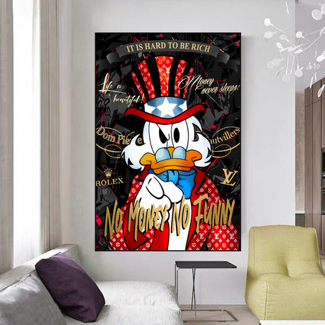 Scrooge McDuck No Money No Honey Canvas Wall Art