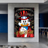 Scrooge McDuck No Money No Honey Canvas Wall Art-ChandeliersDecor