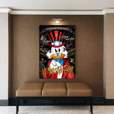 Scrooge McDuck No Money No Honey Canvas Wall Art-ChandeliersDecor