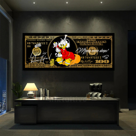 Scrooge McDuck One Million Dollar Canvas Wall Art-ChandeliersDecor