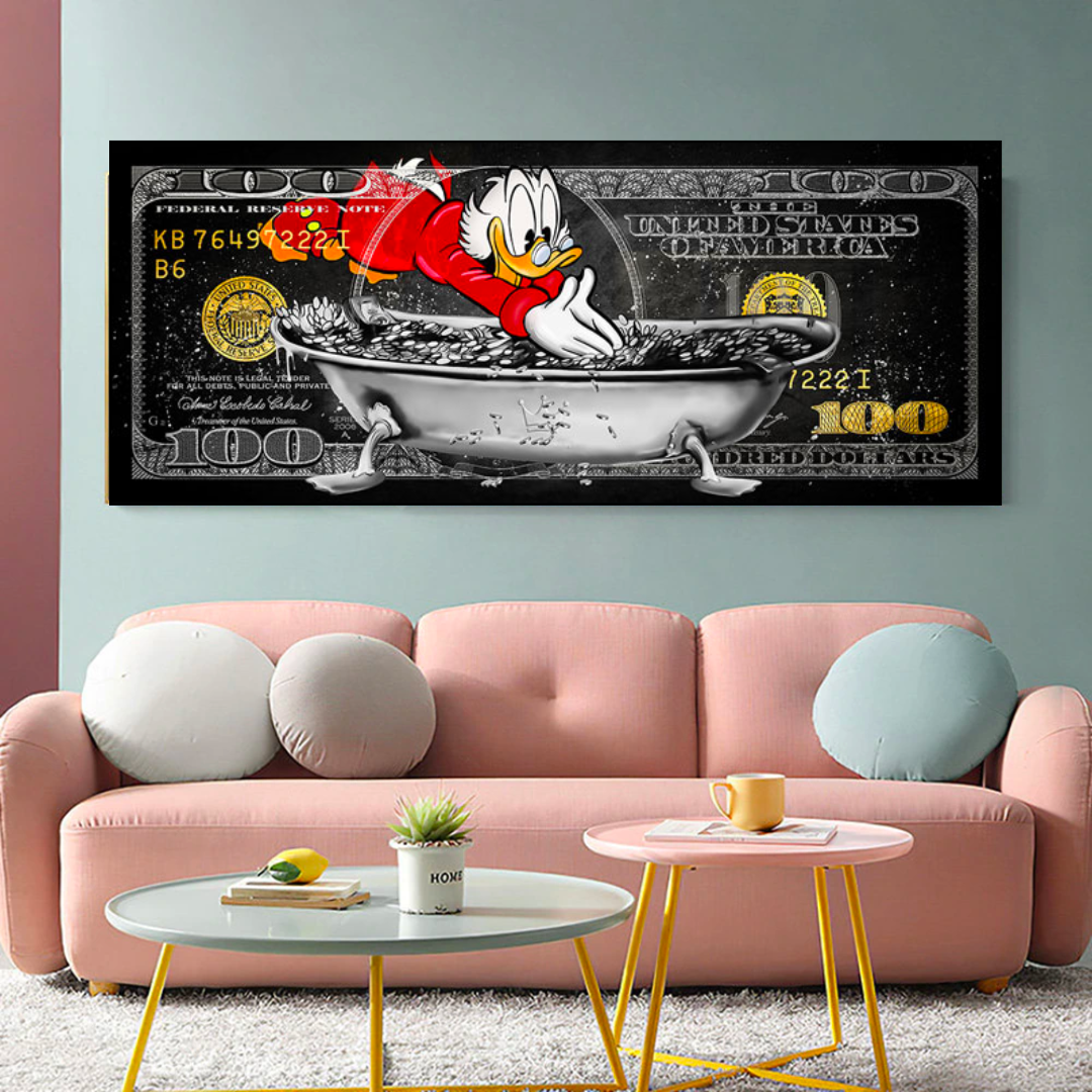 Scrooge McDuck One Million Dollar Canvas Wall Art-ChandeliersDecor