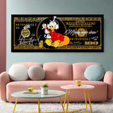 Scrooge McDuck One Million Dollar Canvas Wall Art-ChandeliersDecor