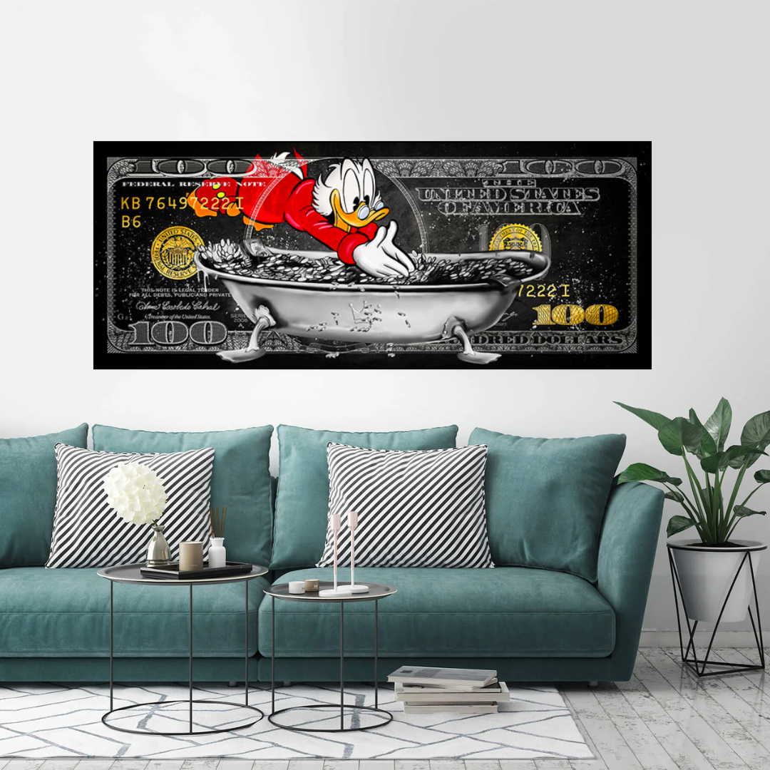 Scrooge McDuck One Million Dollar Canvas Wall Art-ChandeliersDecor