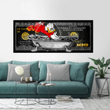 Scrooge McDuck One Million Dollar Canvas Wall Art-ChandeliersDecor