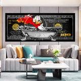 Scrooge McDuck One Million Dollar Canvas Wall Art-ChandeliersDecor