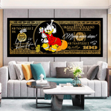 Scrooge McDuck One Million Dollar Canvas Wall Art-ChandeliersDecor