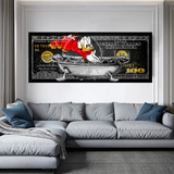 Scrooge McDuck One Million Dollar Canvas Wall Art-ChandeliersDecor