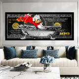 Scrooge McDuck One Million Dollar Canvas Wall Art-ChandeliersDecor