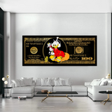 Scrooge McDuck One Million Dollar Canvas Wall Art