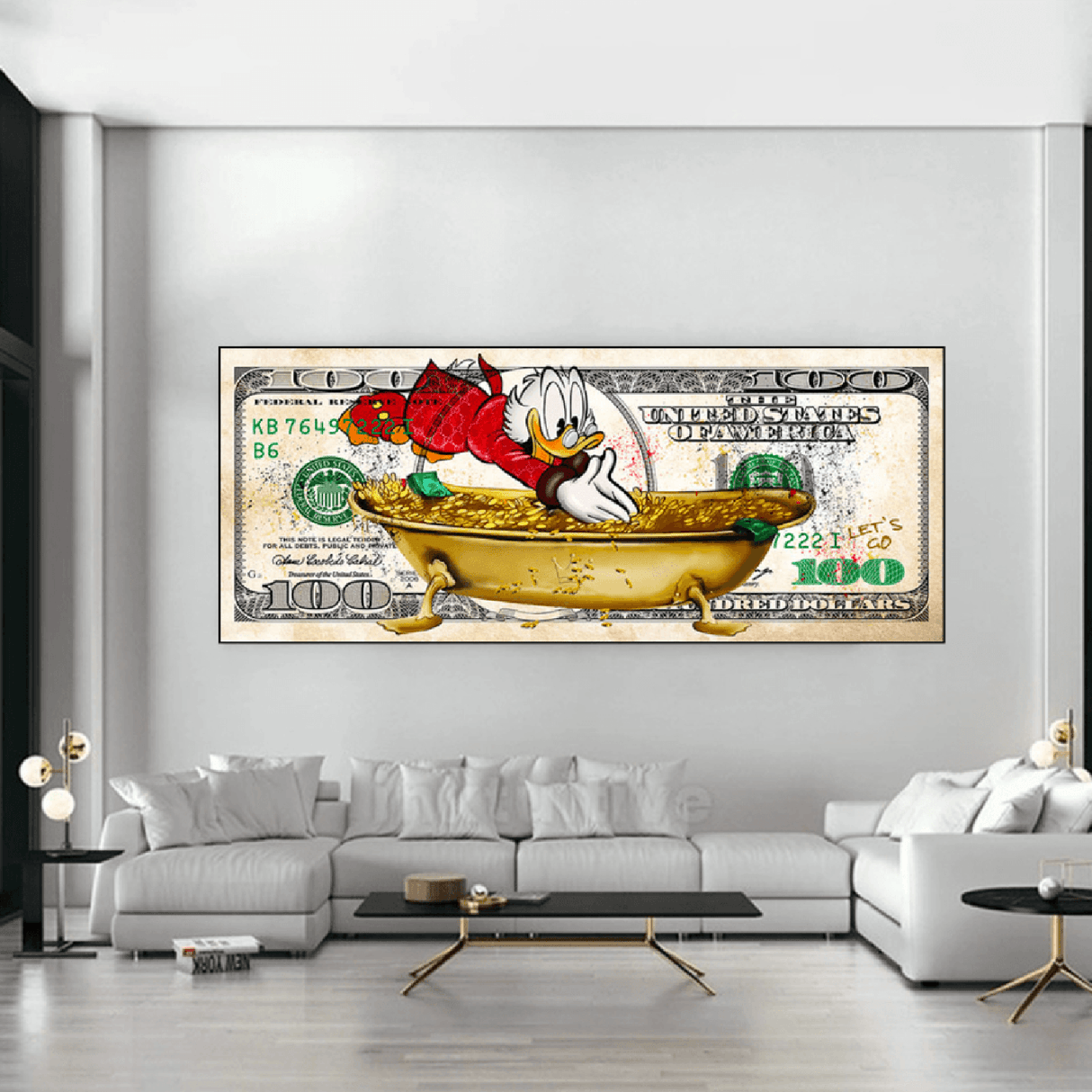 Scrooge McDuck One Million Dollar Canvas Wall Art