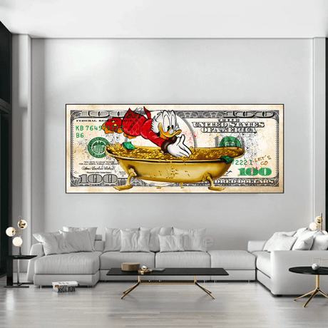 Scrooge McDuck One Million Dollar Canvas Wall Art